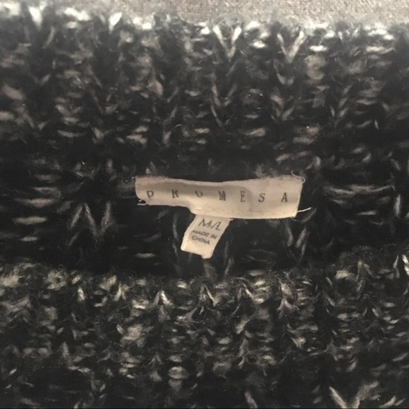 Promesa soft sweater loosely knit see thru crewneck black grey white mul… - Picture 4 of 13